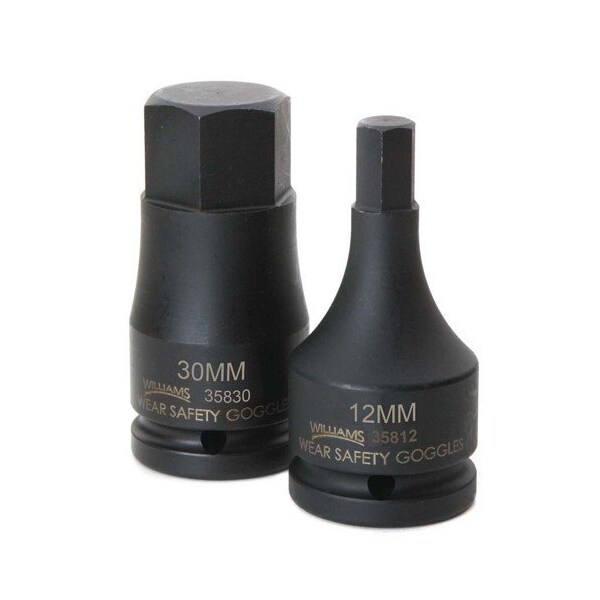 Williams Socket Bit, 3/4 Inch Dr, 12 MM Size, Hex, 3 1/2 Inch OAL JHW35812 - main